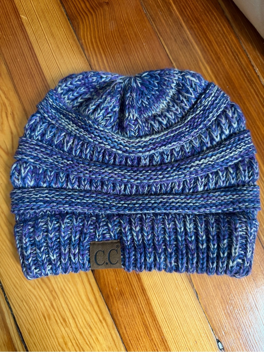 C.C Kids Multicolor Blue & Purple Marled Knit Beanie